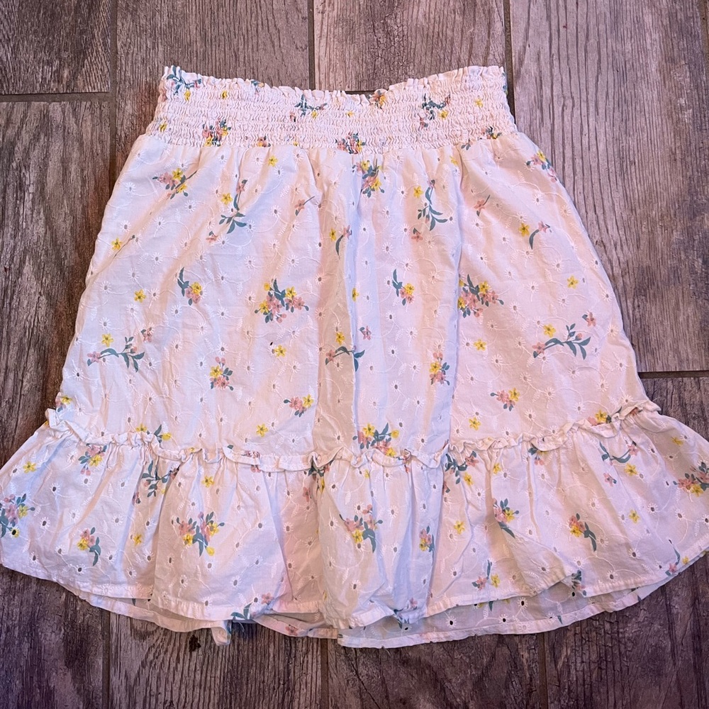 Floral White Skirt